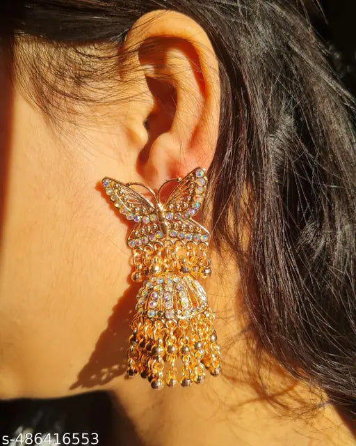 Butterfly & Jhumka Combo Earrings