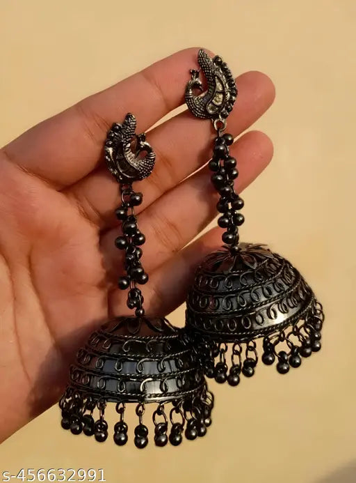 Elegant oxidized Jhumka combo pack of 2